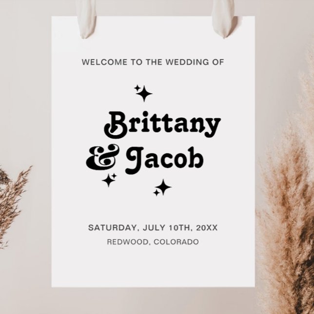 Bold Retro Typography Wedding Welcome Poster (Creator Uploaded)