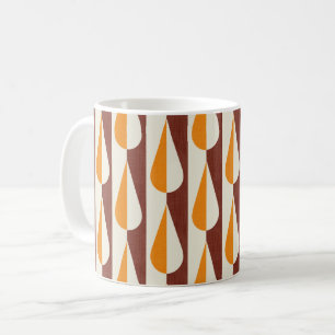Bold retro water drop orange coffee mug