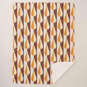 Bold retro water drop orange sherpa blanket
