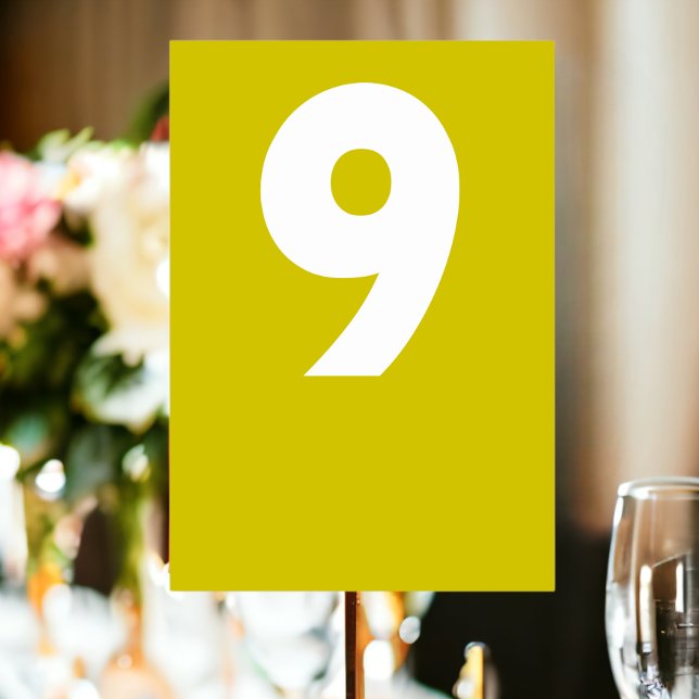 Bold Retro Wedding Table Number (Bold Retro Wedding Table Number, a fun colorful addition to your reception tables from Ricaso )