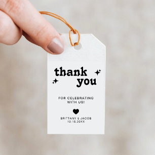Bold Retro Wedding Thank You Gift Tag
