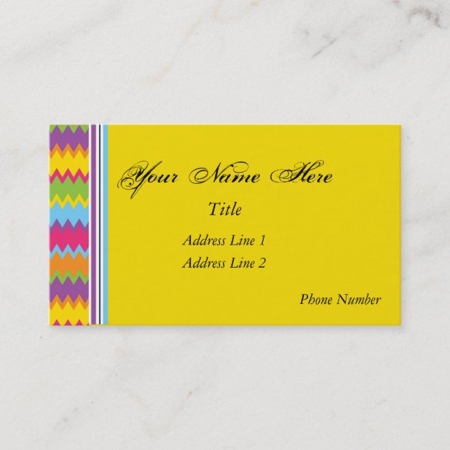 Bold Ric Rac Business Card (Front)