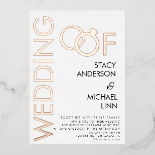 Bold Ring Wedding Pressed Foil Invitation
