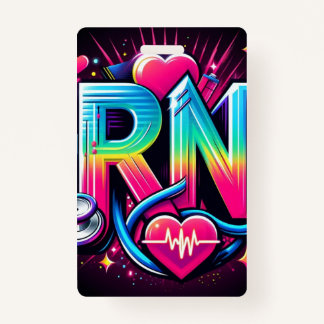 Bold RN Logo-colourful Neo Nurse Graphic Design ID Badge