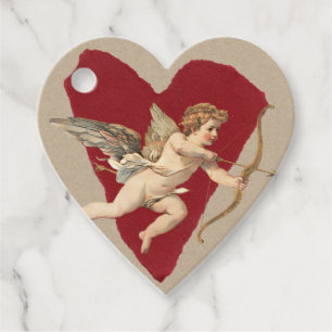 Bold Romance Classics Red Heart Angel Bow & Arrow  Favour Tags