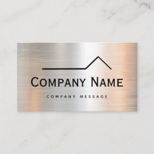 Bold Roof Repairs & Maintenace Service Metal Logo Business Card