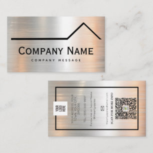 Bold Roof Repairs & Maintenace Service Metal Logo  Business Card