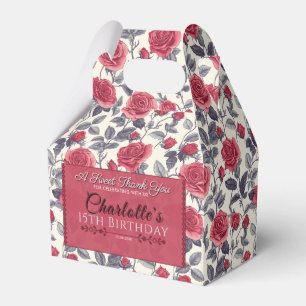 Bold Rose Birthday Favour Box For Garden Party