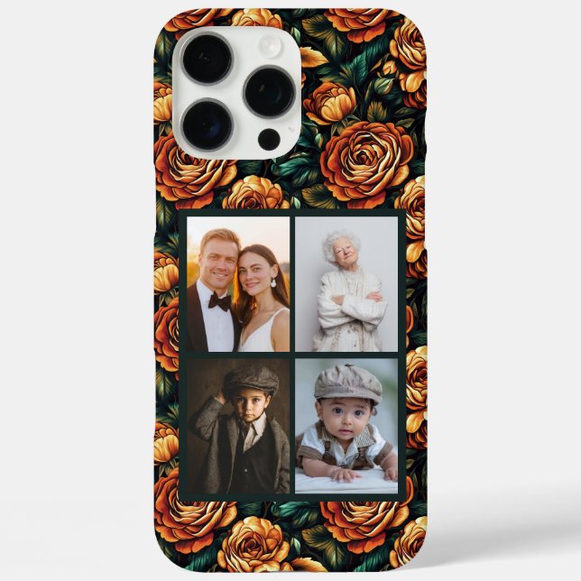Bold Rose Custom Photo Collage Iphone Case (Back)