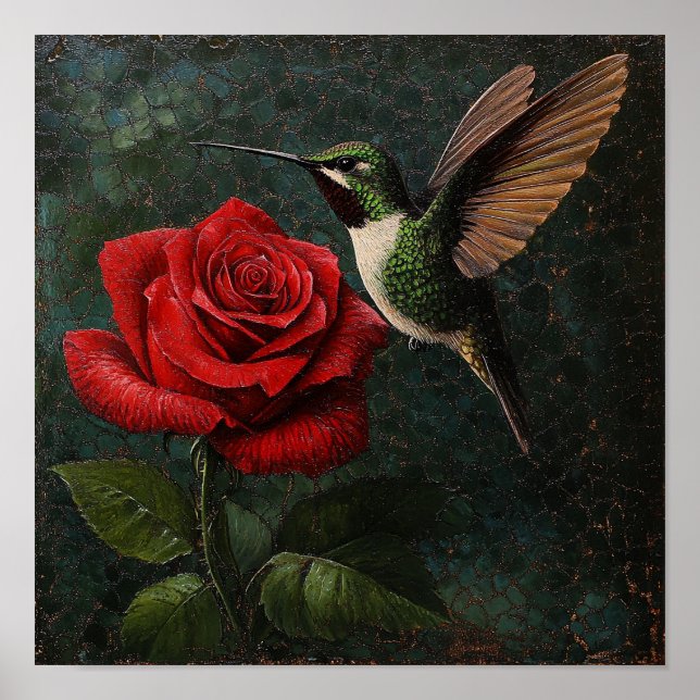 Bold Rose Floral Wall Hanging Interior Design Poster (Front)