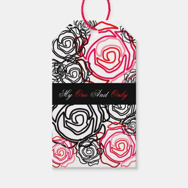 'Bold Rose-My One and Only' Gift Tag (Front)