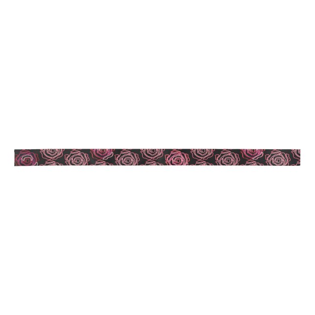 'Bold Rose' (Neon Candy) 1.5" Wide Satin Ribbon  (Front)