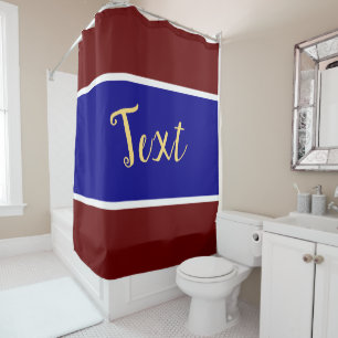 Bold Royal Blue Dark Red Stripes Shower Curtain