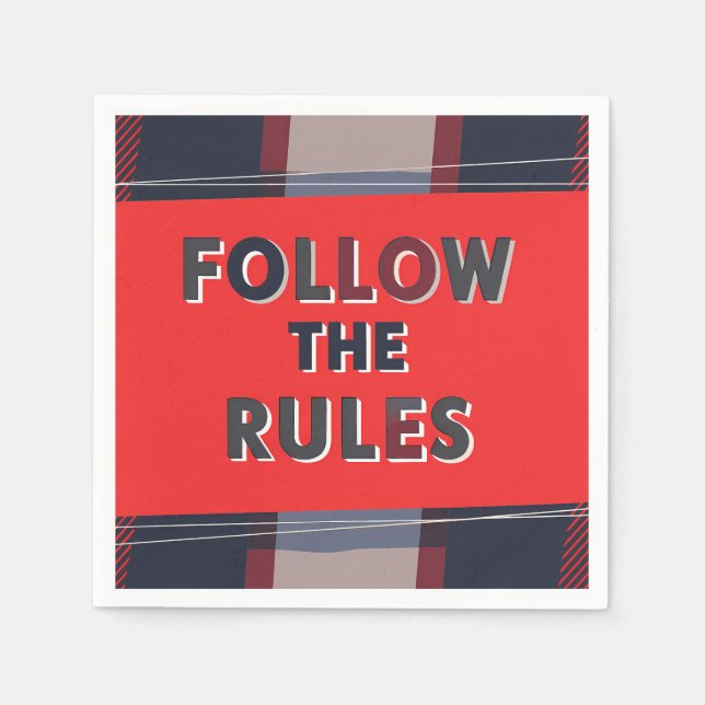 Bold Rules: A Clear, Striking Message Napkin (Front)