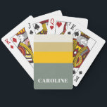 Bold Sage Green Yellow Stripes Modern Personalised Playing Cards<br><div class="desc">Bold Sage Green Yellow Stripes Modern Personalised Playing Cards</div>