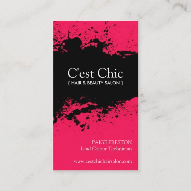Bold Salon Business Cards (Front)