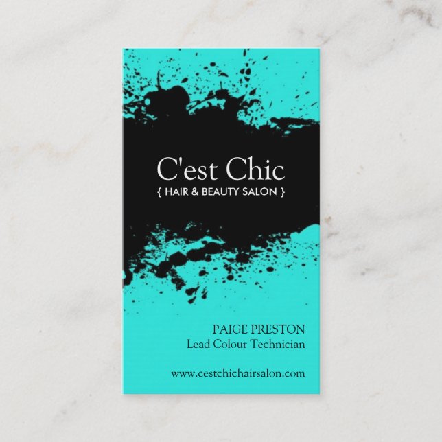 Bold Salon Business Cards (Front)