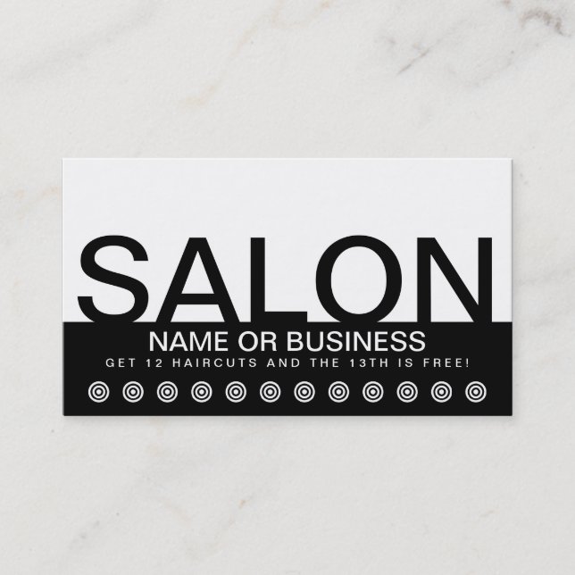 bold SALON customer loyalty card (Front)