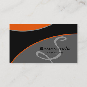 Bold Salon Spa Business Card orange grey 2