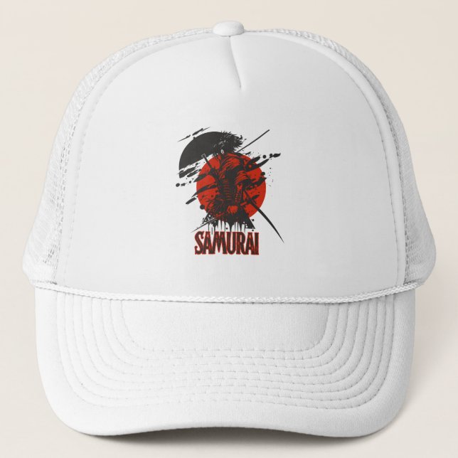 Bold Samurai Warrior trucker hat– Japanese Art Trucker Hat (Front)