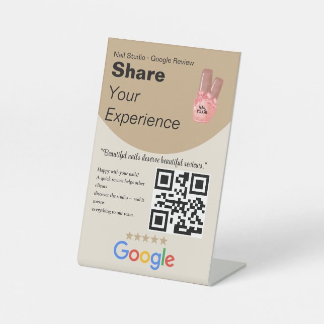 Bold Sand Share Your Experience QR Code Sign  (Front)