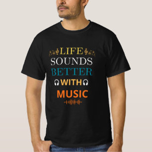 Bold Sans Serif Cute Music T-Shirt concert night