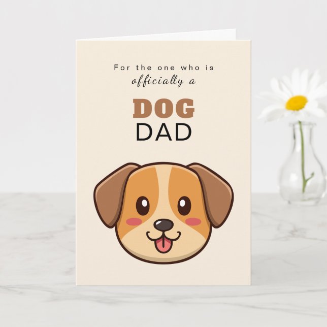 Bold Sans Serif	Minimal Greeting Card | dog dad (Small Plant)