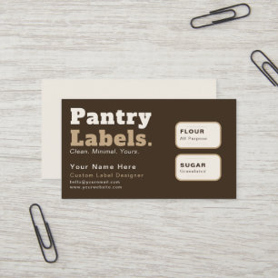 Bold Sans Serif	Modern Business Card pantry label
