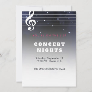 Bold Sans Serif Modern Invitation concert nights