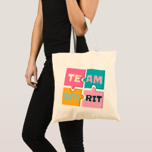 Bold Sans Serif Simple Tote Bag team spirit