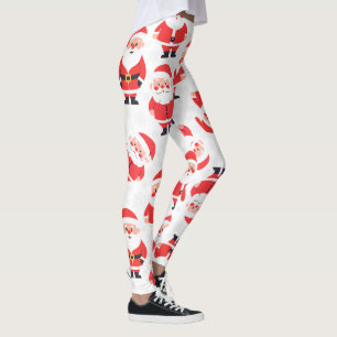 Bold Santa Claus Novelty Red And White Party Leggings