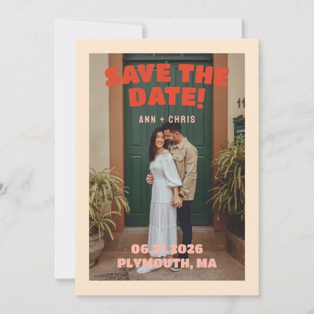 Bold Save the Date Template | Editable Wedding  (Front)