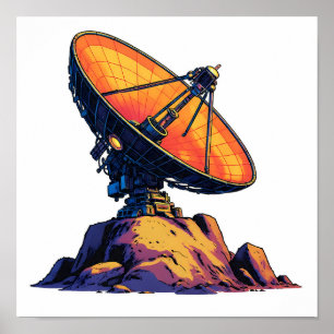 Bold Sci-Fi Color Block Seamless Fabric and Paper Poster