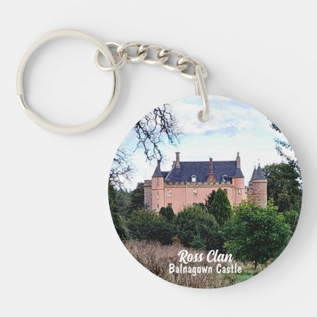 Bold Scottish Ross Clan's Balnagown Castle Key Ring (Front)