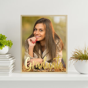 Bold Script Graduate Photo Graduation Party Gold Foil Prints