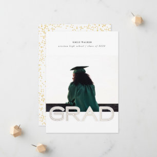 Bold Script Graduation Announcement Photo Card