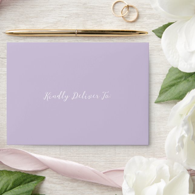 Bold Script Lilac Elegant Wedding Envelope (Wedding)
