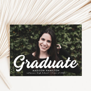 Bold Script Photo Graduation Announcement