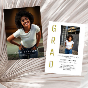Bold Script Photo Graduation  Invitation