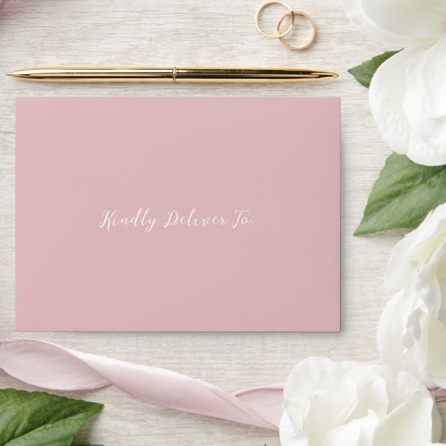 Bold Script Pink Elegant Wedding Envelope (Wedding)
