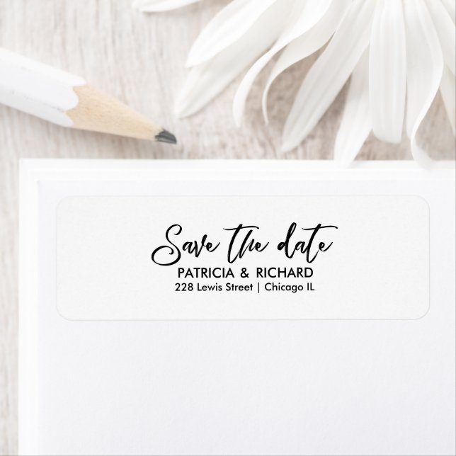 Bold Script Save The Date Return Address Label (Insitu)