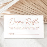 Bold Script Terracotta Baby Shower Diaper Raffle Enclosure Card<br><div class="desc">Cute, minimalist baby shower diaper raffle cards featuring a modern blush-terracotta script with a white background. Personalise the simple blushed terracotta diaper raffle cards with your custom text below. The card provides space for each guest to write their name. The design coordinates with our Oh Baby Script baby shower collection....</div>