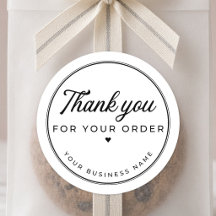 Bold Script Thank You Order Sticker