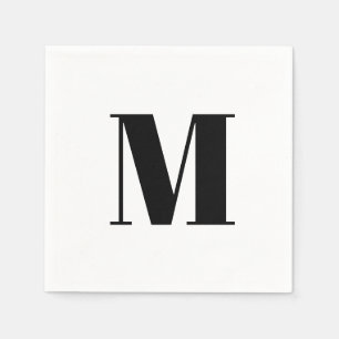 Bold Serif Monogram Initial  Napkin