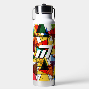 Bold Shattered Geometric Custom Quote Insulated Water Bottle