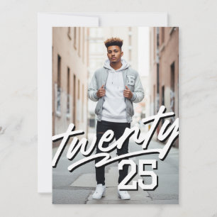 Bold Signature Grad   Masculine Photo Graduation Invitation