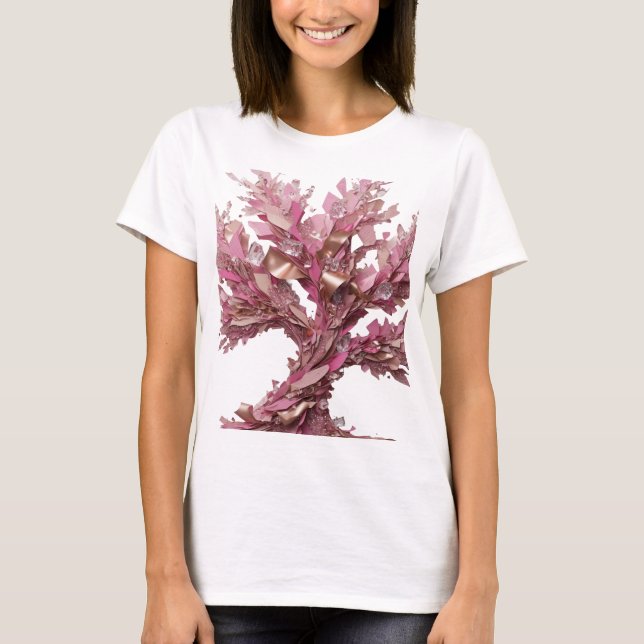 Bold Silver ABSTRACT ART Design T-Shirt (Front)