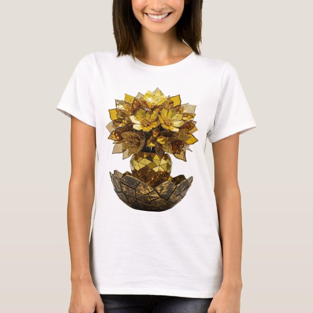 Bold Silver ABSTRACT ART Design T-Shirt (Front)