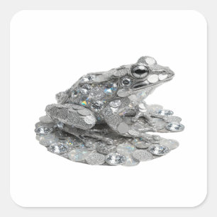 Bold Silver Decal Design Square Sticker