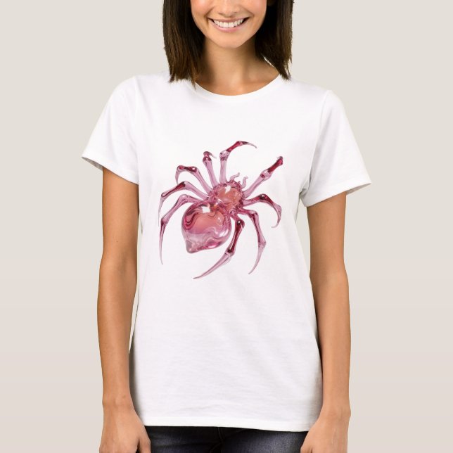 Bold Silver GLASS SPIDER Bold Design T-Shirt (Front)